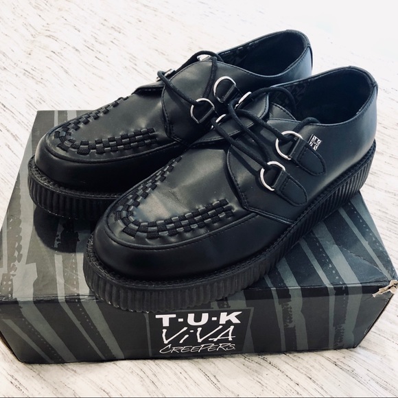 T.U.K Vegan D-Ring Round Viva Creepers size 10 - Picture 5 of 8